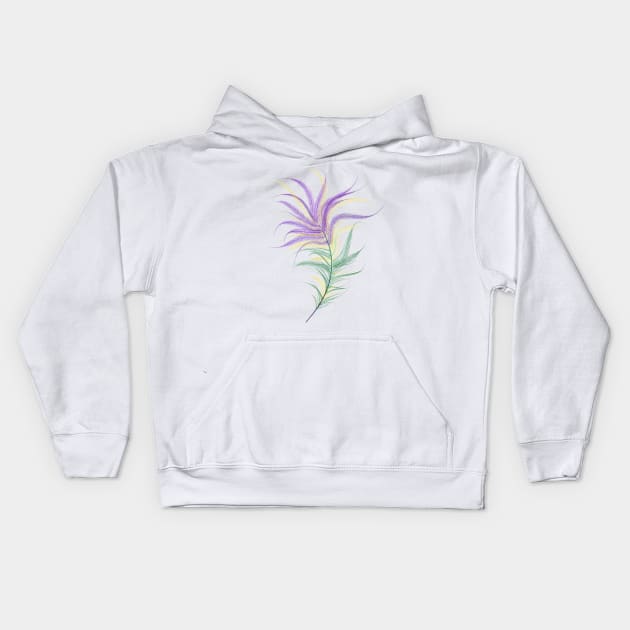 Ostrich Feather Mardi Gras Kids Hoodie by Blackmoon9